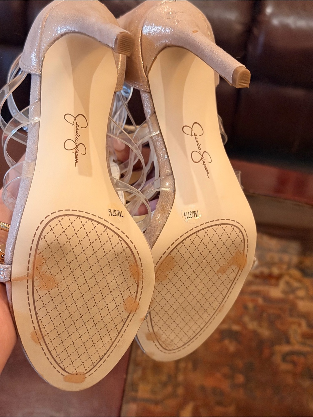 Jessica Simpson Silver Rhinestone Cage Heels - Picture 11 of 11